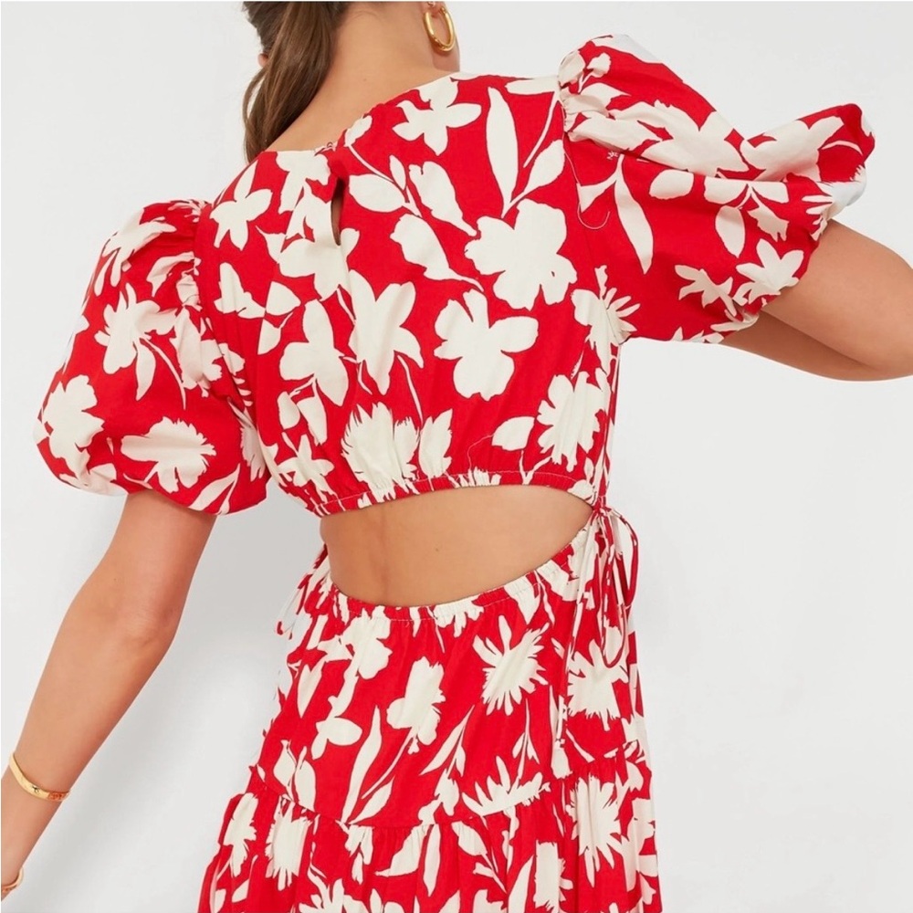 Moon river floral cutout side tie maxi dress size medium - Picture 2 of 5